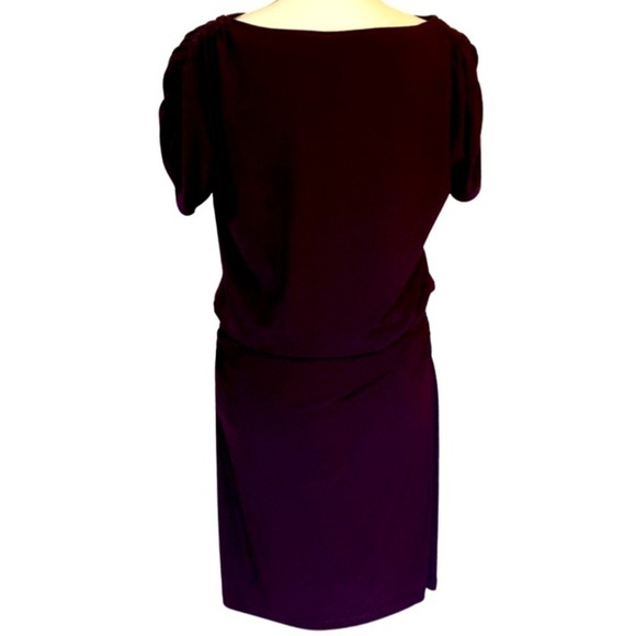 NWT Lauren Ralph Lauren Shirred knit dress, raisin, 6, figure flattering - Picture 3 of 10